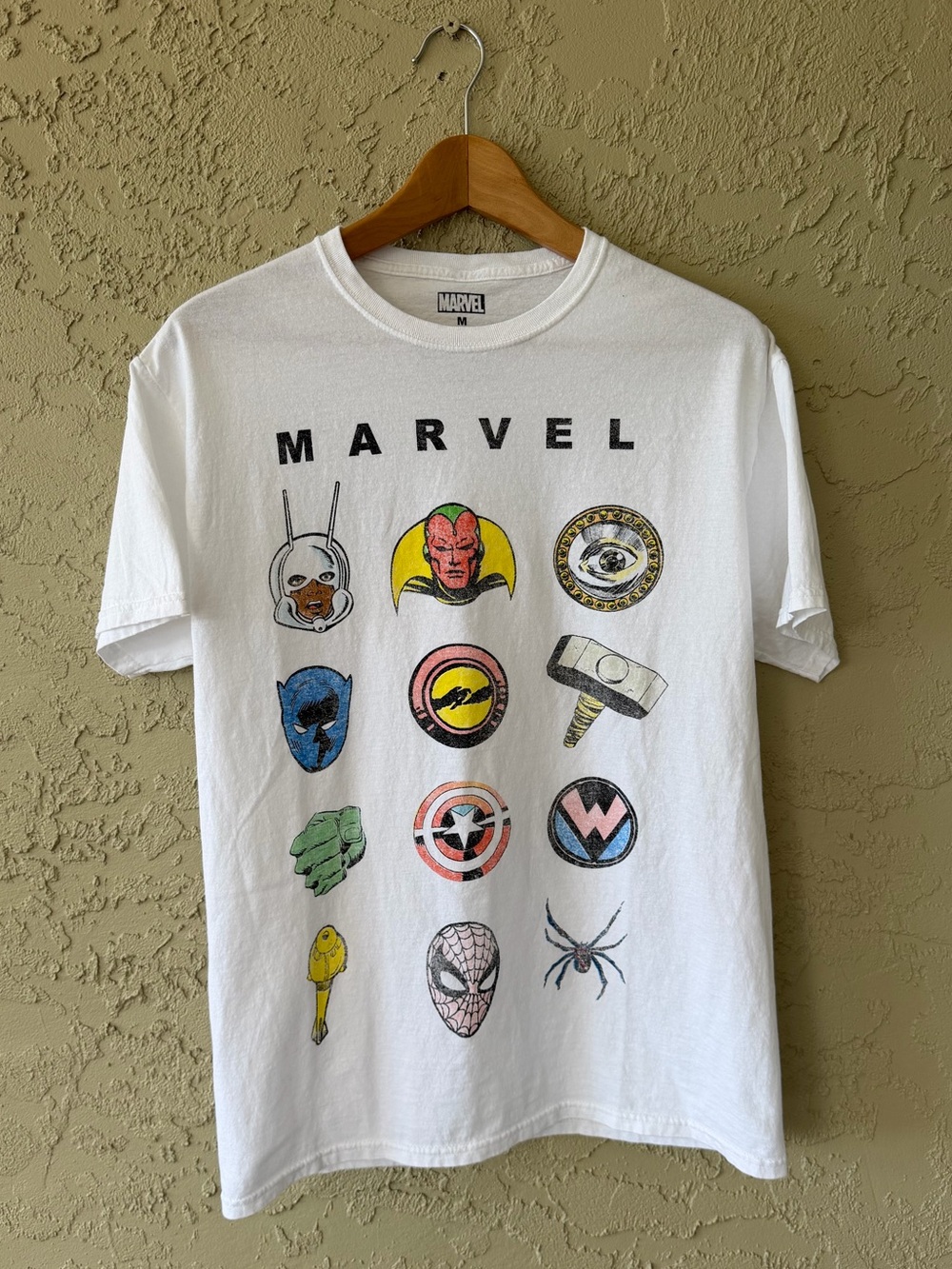Marvel Superhero Icons Graphic T-Shirt White M